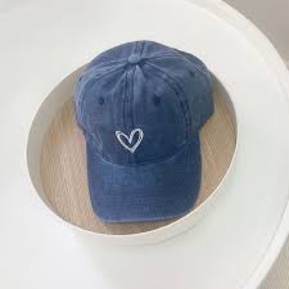 Vintage Washed Cotton Baseball Cap Sun Hat Camping Hiking Hat Heart Valentine’s - Picture 2 of 9